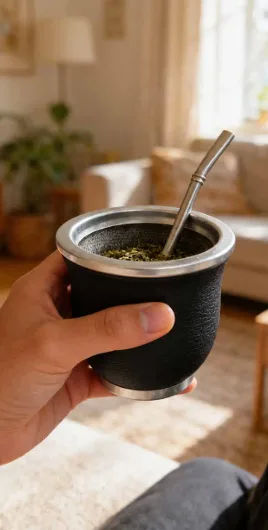 Mate de Vidrio con cuero